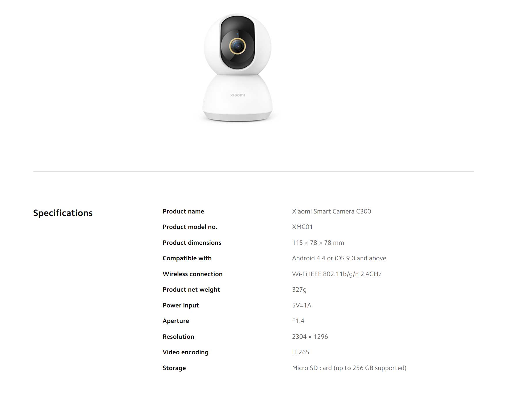 Xiaomi Smart Camera C300